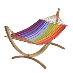 Castorama Set Hamac Jobek Eskapade Multicolore + Support Bois
